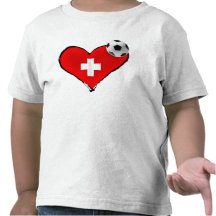 Swiss soccer love football heart soccer ball tshirt