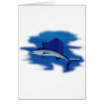 Swordfish on the prowl greeting cards