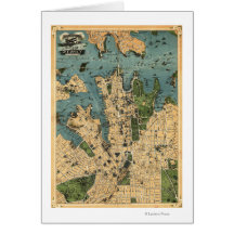 Sydney, AustraliaPanoramic Map Greeting Card