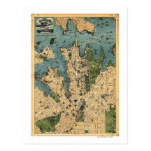 Sydney, AustraliaPanoramic Map Postcard