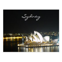 sydney night opera postcard