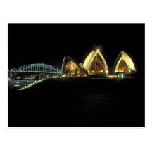 Sydney Opera House at night, New South Wales, 2 Postcards