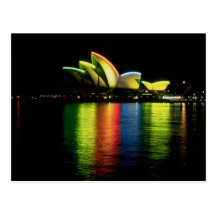 Sydney Opera House with Olympic lights, New South Postcard