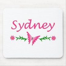 Sydney (Pink BUtterfly) Mousemat