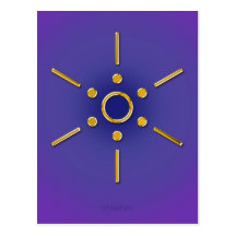 Symbol Elomin / gold blue violet Postcard