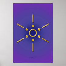 Symbol Elomin / gold blue violet Posters