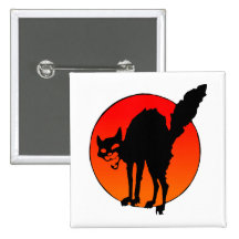 Syndicalist's cat pinback button