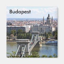 Szechenyi Chain Bridge, Budapest, Hungary, Buda... Magnet