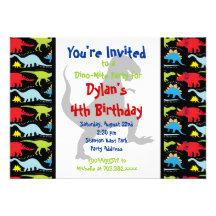 T Rex Dinosaur Birthday Party Custom Invitations