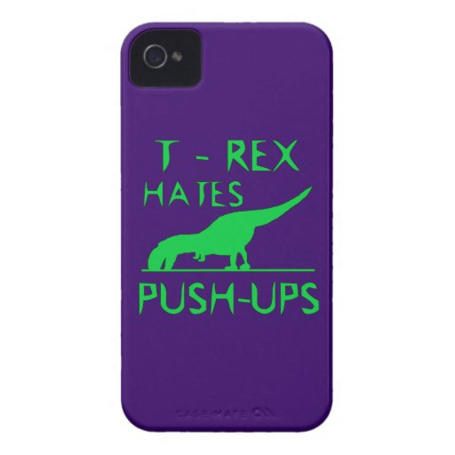T REX HATES PUSHUPS Funny Dino Design Case-Mate iPhone 4 Cases