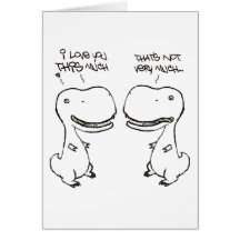 T-rex love greeting cards