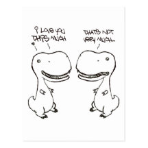 T-rex love post cards