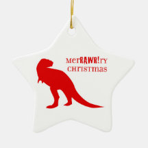 T-rex MerRAWRry Christmas Christmas Ornament