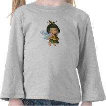 T-Shirt Girls Little Fairy Girl Bird
