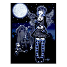 "Tabitha" Gothic Guardian Angel Postcard