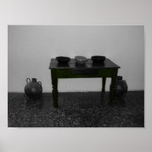 table and pots in Nicaragua Posters