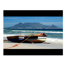 Table Mountain with fishing boats postcards