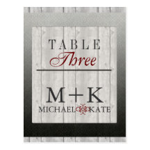 Table no wedding barn wood modern postcards