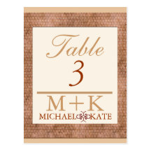 Table no wedding suede look modern postcard