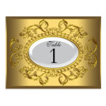 Table Number Cards Royal White Gold Post Card