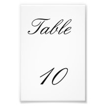 Table Number Photograph