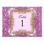 Table Number Seating Place Cards Pink Gold Post Cards