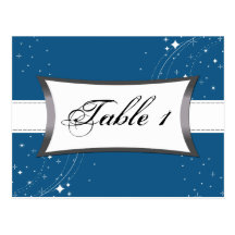 Table Number Wedding Card - Blue Starry Night Post Cards