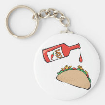 taco with hot sauce key chain