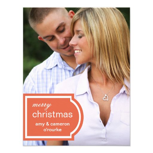 Tagged Photo Christmas Card-orange Personalized Invitation