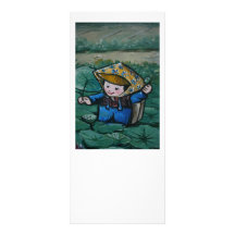Taiwanese girl in lily pond customized rack card