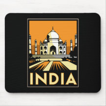 taj mahal india art deco retro poster mousepads