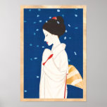 Takasawa Keiichi Large Snowflake japanese lady Poster