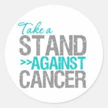 Take a Stand Against Cancer - Ovarian Cancer Round Sticker