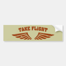 Take Flight Aviation Wings Bumper Stickers