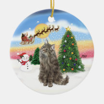 Take Off - Norwegian Forest cat Christmas Tree Ornament