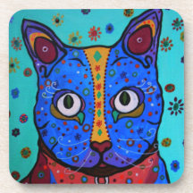 Talavera cat by Prisarts Drink Coaster