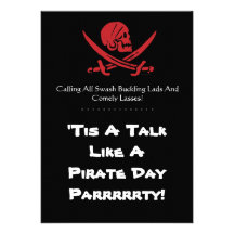 Talk Like A Pirate Day Custom Invitations