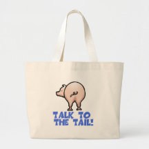 Talk to the Tail Piggy Pig Canvas Bag