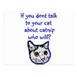 Talk to your cat about catnip post cards