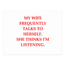 talking wife postcard