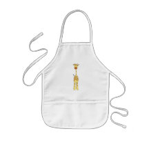 Tall Cute Giraffe. Cartoon Animal. Aprons