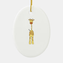 Tall Cute Giraffe. Cartoon Animal. Ornament