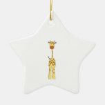 Tall Cute Giraffe. Cartoon Animal. Christmas Ornaments