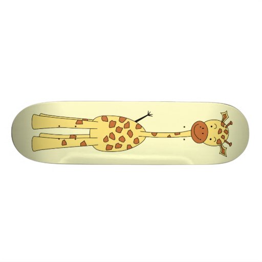 Tall Cute Giraffe. Cartoon Animal. Custom Skateboard