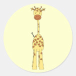 Tall Cute Giraffe. Cartoon Animal. Stickers