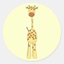 Tall Cute Giraffe. Cartoon Animal. Stickers