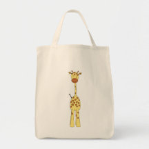 Tall Cute Giraffe. Cartoon Animal. Tote Bag