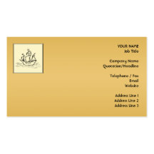 Tall Sailing Ship. Yellowy Tan Colour Surround. Business Card Template