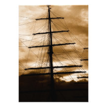 Tall ship mast custom invite