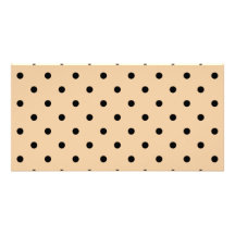 Tan and Black Polka Dot Pattern. Photo Card Template